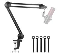 InnoGear Supporto per braccio per microfono, resistente, supporto per microfono e microfono, con clip per microfono e fascette per cavi blu Yeti Snowball Hyper X QuadCast Fifine AmpliGame (Medium)