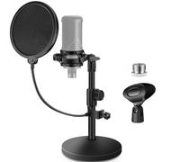 InnoGear Supporto per microfono da scrivania, regolabile, con clip per microfono, adattatore da 3/8" a 5/8", per Blue Yeti Hyper X QuadCast S AT2020, Fifine K669B, Shure SM58, SM48, PGA48