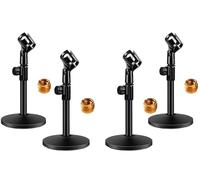 InnoGear Supporto per microfono da tavolo, regolabile, con clip per microfono e vite da 5/8" maschio a 3/8" femmina, per Blue Yeti Snowball Spark e altri microfoni, confezione da 4