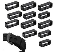 InnoHHustle 12 pezzi in silicone Watch Band Keepers 16 mm / 18 mm / 20 mm / 22 mm / 24 mm / 26 mm Watch Strap Holder Loop Black Watch Band Band Fastener Rings Replacement Rubber Watch Keeper fermo