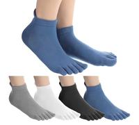 InnoHHustle 4 paia di calzini per le donne e gli uomini No Show Low Cut Compression Toe Socks Running Toe Sock Women's Toes Sock Cotton High Performance