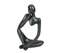 INNOLITES Statua in resina stile pensatore, decorazione astratta, sculture da collezione, statuette per la decorazione della casa moderna per ufficio mensola scrivania (nero a sinistra)