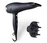 Innoliving INN-619 Asciugacapelli Professionale 2200W Soft Touch, Phon con Diffusore e Concentratore, 2 Velocità e 3 Temperature, Colpo d'Aria Fredda, Filtro Removibile, Nero