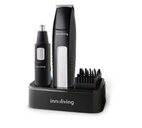 Innoliving Set Tagliacapelli Regolabarba Trimmer Grooming INN-616, Nero con Lame di Precisione in Acciaio Inossidabile, Guide di Taglio Fino a 1,2mm, Alimentazione a Batteria AA