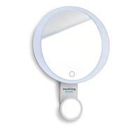 Innoliving Specchio Luminoso per Trucco e Barba con Ventose INN-806 con Doppio Specchio, Ingrandimento 10X, Illuminazione LED, Batteria Ricaricabile, 8 Ore di Utilizzo