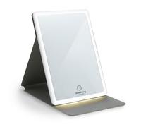 Innoliving Specchio Luminoso Ricaricabile INN-807, Luce LED Regolabile, Luce Regolabile Calda Fredda, Batteria Ricarica USB-C, Base Stabile, Ideale per Trucco, Skincare e Rasatura, Richiudibile Tablet