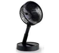 Innoliving Ventilatore Pieghevole Ricaricabile Senza Fili,Altezza Regolabile, 3 Velocità, Angolo 90°, Batteria Litio 1800mAh, Ricarica USB, Portatile, Conveniente (Nero, 15 cm Pieghevole)
