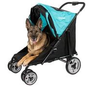 Carrello per cani Innopet Mamut grande formato blu - Supporta fino a 50 kg - Copertura antipioggia inclusa - Pieghevole con una sola mano - Ruote anteriori piroettanti, Per cani media e grande