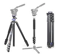 INNOREL MT70 Treppiede video compatto multifunzionale professionale con fibbia Fast Flip Alluminio CNC a 360 gradi Convertibile in monopiede per DSLR, Fotocamera, Video, Videocamera