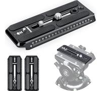 INNOREL Piastra di rilascio rapido sostituzione universale 120 * 50 millimetri 2 pezzi QV120 con viti da 1/4" e 3/8" per testa fluida video serie Manfrotto 501PL, f60, fotocamere DSLR