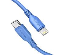 INNOSTYLE Cavo da USB-C a Lightning da 1 m, certificato MFi, ricarica rapida fino a 2,4 A, blu, compatibile con iPhone, iPad, MacBook, rinforzato in Kevlar, trasferimento dati 480 Mbps