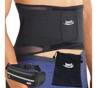 InnoTi Fascia Lombare Supporto Schiena per Uomo e Donna - Cintura Lombare di Sostegno per Sport, Palestra e Lavoro - Previene Lesioni e Dolori alla Schiena (Nero Leggera, M (70 a 83 cm))