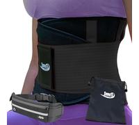 InnoTi Fascia Lombare Supporto Schiena per Uomo e Donna - Cintura Lombare di Sostegno per Sport, Palestra e Lavoro - Previene Lesioni e Dolori alla Schiena (Nero, M (70 a 83 cm))