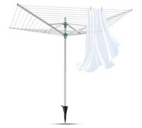 Innotic Stendibiancheria da Esterno con 56m di Spazio per Stendere, in Acciaio inox, Impermeabile, Regolabile in Altezza Stendibiancheria a Ombrello per Carico di 25kg