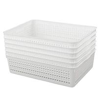 Innouse A4 Cesto Portaoggetti in Plastica, 6 Confezioni, Cestino Rettangolare