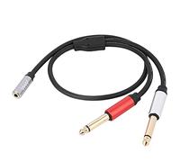 innov8 Cavo sdoppiatore stereo TRS femmina da 3,5 mm a 2 doppi jack mono TS maschio da 6,35 mm, adattatore audio, convertitore stereo, amplificatore per chitarra, 0,5 m