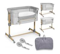 ms Minicla per letto Sleepy - Culla per letto regolabile multi-altezza, reclinabile, paramenti in stile Elephant e zanzariera di serie