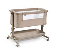 ms BabyWorld Co-sleeping Lettino Comfy - Lettino Co-sleeping Multi-altezza regolabile, reclinabile - Materasso incluso e include zanzariera di serie (Beige)