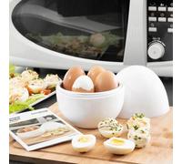 InnovaGoods BB_v0101051 Cuociuova per microonde con ricettario Boilegg, Alluminio e PP (Privo di BPA), Bianco