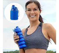 Bottiglia in silicone pieghevole Innovagoods Bentle da 500 ml Blu