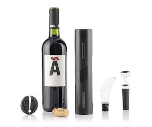 InnovaGoods - Cavatappi Elettrico con Set Accessori Vino, Design Elegante, Estrazione Veloce, Funzione Decanter, Nero, Elettrico | Accessori, Plastica