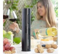 InnovaGoods - Cavatappi Elettrico Corkbot per Vino, Design Elegante, con Aeratore e Taglia Capsule, Funzionamento a Batteria, Nero, Plastica, Piccolo