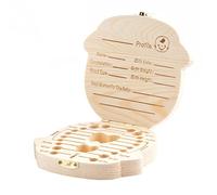 InnovaGoods - Cofanetto Ricordi Nascita Neonato, Contenitore per Denti da Latte, Cordone Ombelicale e Lanugo, Design Moderno, Legno, Classico