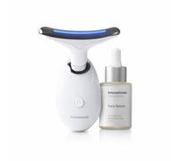 InnovaGoods - Confezione da 30 ml per massaggio facciale elettrico rassodante per viso e collo con LED, EMS e calore e siero facciale Kombucha Vibeboost