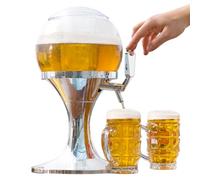 InnovaGoods - Dispenser Refrigerante di Birra Ball, Design Originale, capacità 3,5 L, Scompartimento Ghiaccio Estraibile, Facile da Pulire, Ideale per Feste, Argento, 24x24x42 cm, Acrilico