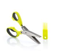 InnovaGoods - Forbici da Cucina Multitaglio 5 in 1, Risparmio di Tempo e Sforzo, Tagli Netto e Preciso, Multiuso, Facile da Pulire, Ergonomico, Leggero e Compatto, Giallo, Acciaio Inossidabile