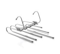 InnovaGoods - Gruccia Multipla 5 in 1 Havser per Pantaloni, Design Pieghevole, Ottimizzazione Spazio, Facile da Usare, Grigio Argentato, Standard, Polipropilene