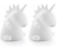 InnovaGoods - Lampada LED Unicorno Multicolor, Sicura per Bambini, Ideale come Luce Antibui Notturna, Non si Surriscalda, RGB LED, Bianco, Gomma, Unitalla (Confezione da 2)
