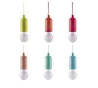 InnovaGoods - Lampadina LED Portatile Bulby con Corda, Ideale per Armadi, Giardini, Campeggio, Design Originale, Multifunzione, ABS, Multicolore, 1 Unidad, Plastica