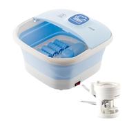 InnovaGoods Pack Spa per piedi pieghevole con rulli e idromassaggio e tagliaunghie con luce LED, lente d'ingrandimento e lime