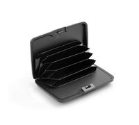 InnovaGoods - Portatessere con Sicurezza RFID e Power Bank 2-in-1, Protezione Carte di Credito, Caricabatterie Portatile USB, Incluso Cavo USB 3-in-1, Nero, Taglia Unica, Alluminio