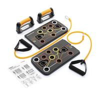 Innovagoods Pulsher Resistance Band Training Set - Guida agli esercizi - Staccabile - Antiscivolo - Supporta fino a 100 kg - 67x19x2 cm - Nero e giallo