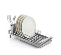 InnovaGoods - Scolapiatti Estensibile da Lavello, Design Regolabile 28-47 cm, Base Inclinata per Asciugatura Rapida, Piedini Antiscivolo, Cestello Portaposate Estraibile, Multicolore, In Plastica
