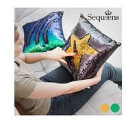 InnovaGoods Sequeens Cuscino a Sirena con Rivestimento Magico in Paillettes, Poliestere, Oro, 40x17x40 cm