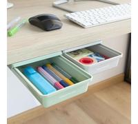 InnovaGoods - Set 2 Cassetti Adesivi da Scrivania, Organizzazione Semplice, Design Compatto, Universale e Multiuso, Installazione Facile, Verde, ABS
