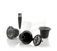 InnovaGoods - Set 3 Capsule Caffè Riutilizzabili, Eco-Friendly, Compatibile Nespresso, Inclusi Cucchiaio Dosatore e Spazzolino Pulizia, Multicolore, Metallo
