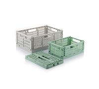 InnovaGoods - Set 3 Scatole Organizer Pieghevoli e Impilabili Boxtor, Risparmio Spazio, Design Colorato, Versatilità Uso Casa e Ufficio, Multicolore, Acrilonitrile butadiene stirene (ABS)