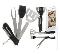 InnovaGoods® Set di utensili per barbecue 5 in 1 BBKit, tutto ciò di cui hai bisogno per cucinare alla griglia, con forchetta, pinze, spatola, coltello e spazzola.