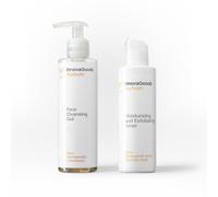 InnovaGoods® Set per la cura del viso con Riso, x1 gel detergente viso idrata, calma e illumina, x1 tonico viso Bilancia il pH della pelle e migliora l'assorbimento degli attivi, per tutti i tipi di