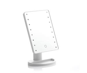 InnovaGoods® Specchio da tavolo con luci LED tattili Perflex, illumina il tuo viso e valorizza il tuo trucco, con funzione di specchio LED, touch e design elegante, ideale per il bagno e la toeletta.