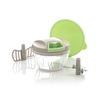 Innovagoods Spinop Mini Picadora Manual - Capacidad 400ml - Incluye Accesorios - Facil Limpieza - Compacto y Ligero - 2.5x9.5x12.5cm - Color Verde y Gris