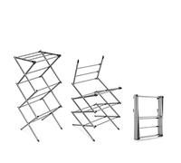 InnovaGoods - Stendibiancheria Verticale Pieghevole, 3 Altezze, 11 Barre, Impermeabile, Facile Assemblaggio, Design Portatile, Adatto Interni/Esterni, Ferro, Argento, Taglia Unica