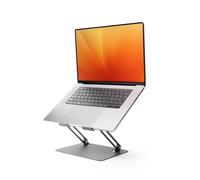 InnovaGoods® supporto pc portatile pieghevole e regolabile, regolabile in altezza e inclinazione, antiscivolo, telaio aperto, 10“-18”, acciaio al carbonio, ideale per ufficio e telelavoro.