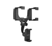 InnovaGoods ® Supporto per smartphone per specchietto retrovisore, supporto mobile da auto mantiene il telefono cellulare in modo sicuro e stabile, accessori per auto dal design ergonomico e facili da installare.