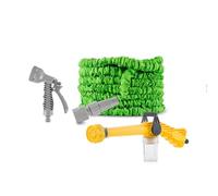 InnovaGoods Tubo da giardino estensibile 15 m con 2 pistole 7 e 8 getti con serbatoio rimovibile da 100 ml per sapone, borsa da trasporto, adattatori 1/2" e 3/4", ideale per irrigazione giardino e