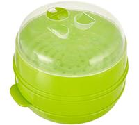 InnovaGoods - Vaporiera Doppia per Microonde Codowave, Cottura a Vapore Salutare, Facile da Usare e Pulire, PP Senza BPA, Verde, 22 x 12/17 cm, Plastica